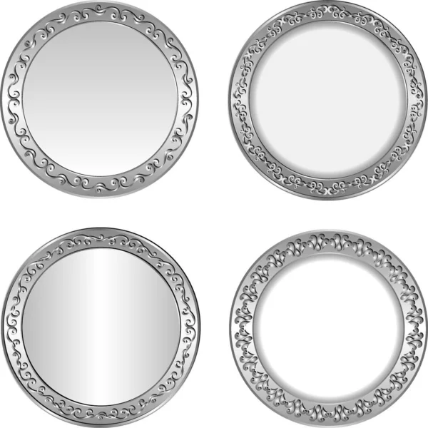 Серебряные рамки — стоковый вектор