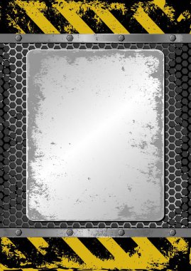 metal plaklı ve tehlike sembollü grunge arkaplan