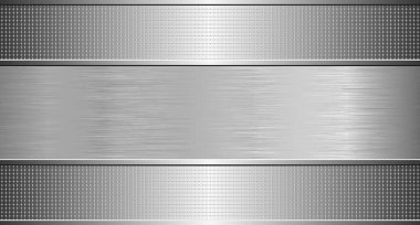 Metal desenli pankart - vektör illüstrasyonu