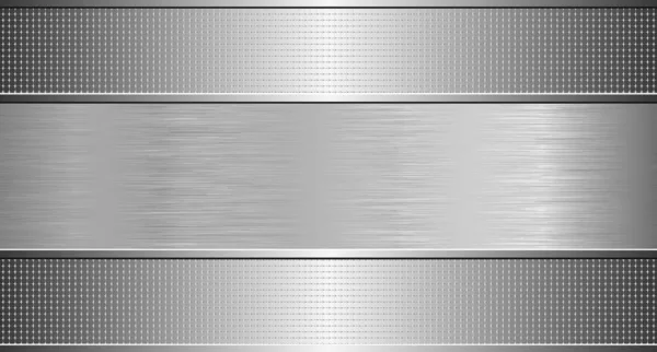 Metall Texturerad Banner Vektor Illustration — Stock vektor