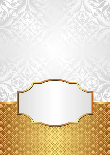 ゴールデン フレームと装飾的な背景 — ストックベクタ