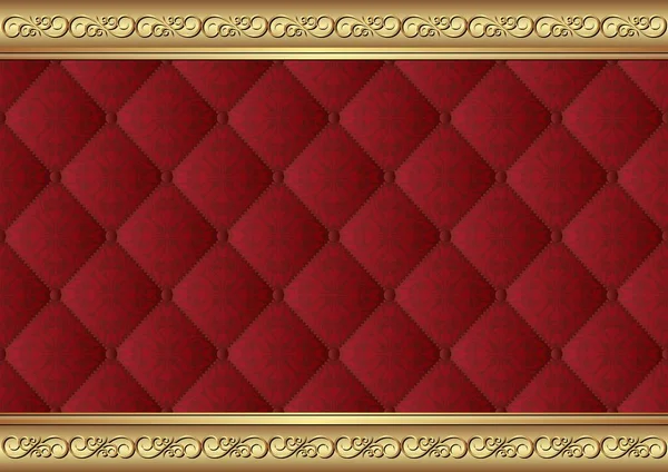 Декоративный Фон Винтажный Узор Золотой Границей — стоковый вектор