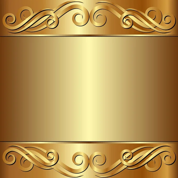 Goldener Hintergrund Mit Ornament — Stockvektor