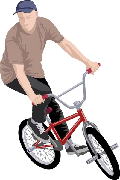 Чоловіча Їзда Bmx Велосипед — стоковий вектор