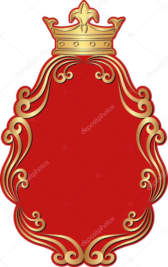 isolated royal frame with crown