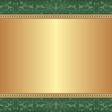Vintage desenli altın arkaplan ve kopyalama alanı