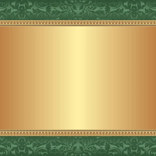 ヴィンテージパターンとコピースペースと黄金の背景 — ストックベクタ