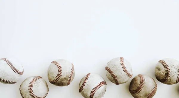 Vintage Beisebol Isolado Fundo Branco Para Esportes Fundo — Fotografia de Stock