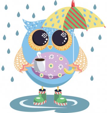 Stilize bir baykuş vektör çizim