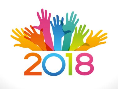 Vektör 2018 mutlu yeni yıl arka plan.