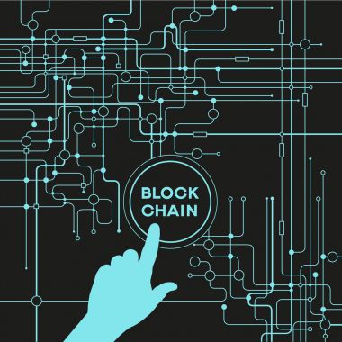 Blockchain ağ kavramı, dağıtılmış genel muhasebe teknoloji, blok metin ve bilgisayar bağlantısı zincir. Dosya sürümü Ai10 Eps kaydedilir. 