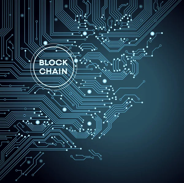 Blockchain Network Concept Distributed Ledger Technology Block Chain Text Computer — Stock Photo, Image