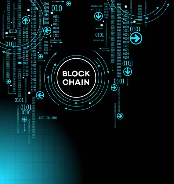 Blockchain Kavramı Dağıtılmış Genel Muhasebe Teknoloji Blok Metin Bilgisayar Bağlantısı — Stok fotoğraf