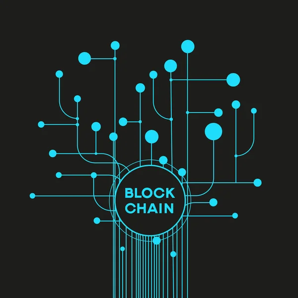 Blockchain Kavramı Dağıtılmış Genel Muhasebe Teknoloji Blok Metin Bilgisayar Bağlantısı — Stok fotoğraf