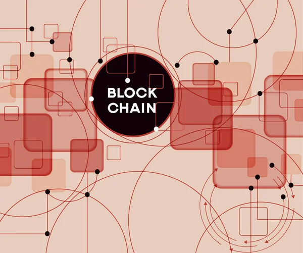 Blockchain Kavramı Dağıtılmış Genel Muhasebe Teknoloji Blok Metin Bilgisayar Bağlantısı — Stok fotoğraf
