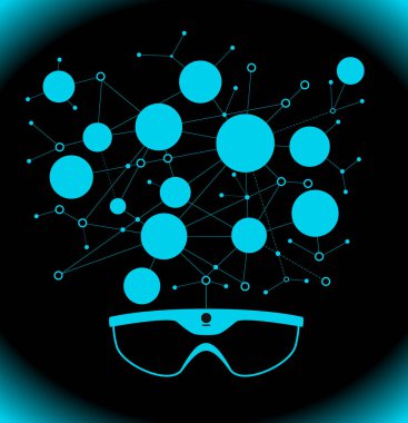 Siber, artar gerçeklik, büyük veri, teknoloji. Sanal gerçeklik kavramı. Dosya sürümü Ai10 Eps kaydedilir. 