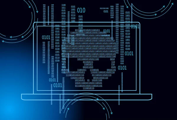Human Skull Digital Background Concept Network Security Computer Virus Cyber — Stock Vector