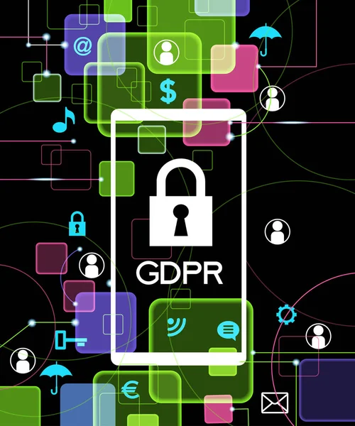 Dane Ogólne Rozporządzenie Ochronie Cyberbezpieczeństwo Prywatność Ochrona Danych Osobowych — Wektor stockowy