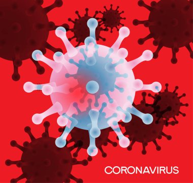 Coronavirus ağ bankeri. Modern tıbbi bilgi arkaplanı. 
