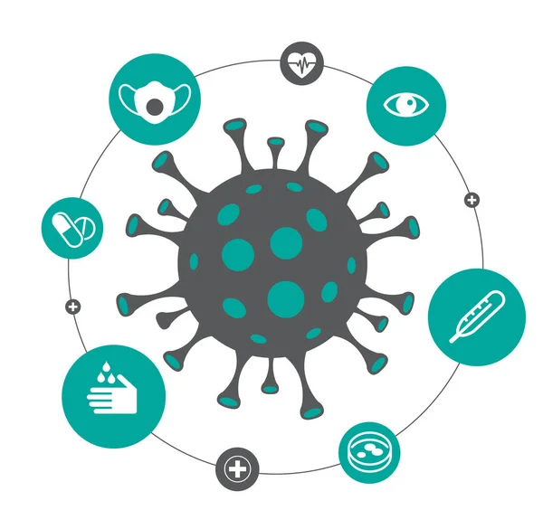 Coronavirus Symbol Virus Hintergrund Konzepte Gegen Coronavirus — Stockvektor