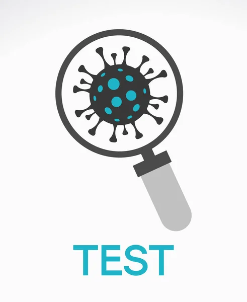 Test Virus Modern Medical Web Baner 약자입니다 코로나 바이러스의 바이러스셀 — 스톡 벡터