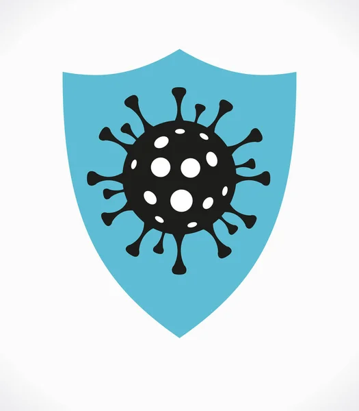 Shield Virus Modern Medical Web Baner Inglês Antecedentes Coronavírus Ícone —  Vetores de Stock
