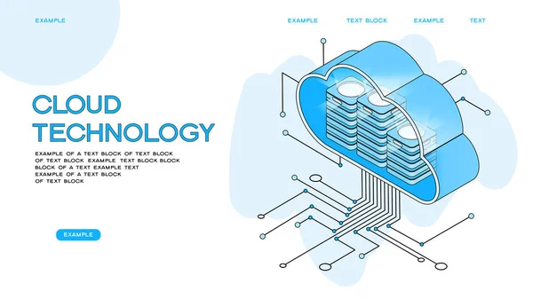 Cloud Tehnologie Concept Banner — Vector de stoc