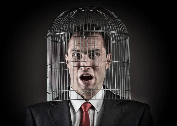 Closed in a cage, concept — Stock Photo, Image