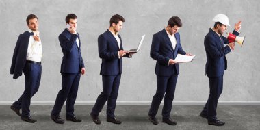 İşadamı projesi, farklı evrelerinde.