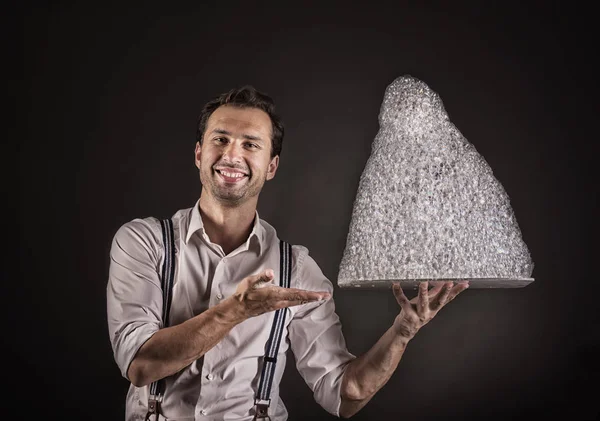 Retrato de hombre con espuma de burbuja . —  Fotos de Stock