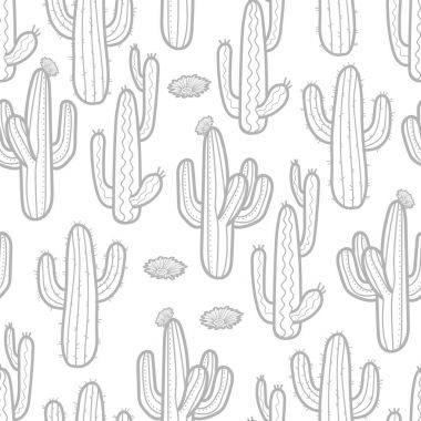 Beyaz arka plan üzerine açık gri Seviyelendirmedeki kaktüsü 3 stilleri. Se