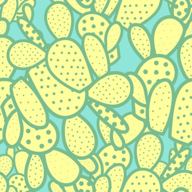 Yeşil anahat ve li pastel sarı uçakta rasgele succulents