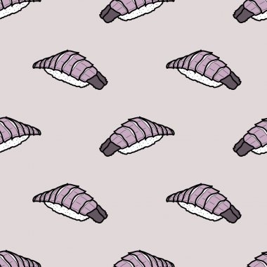 Açık mor renkli üzerinde renkli sorguçlu asker şapkası suşi. Sevimli Japon f