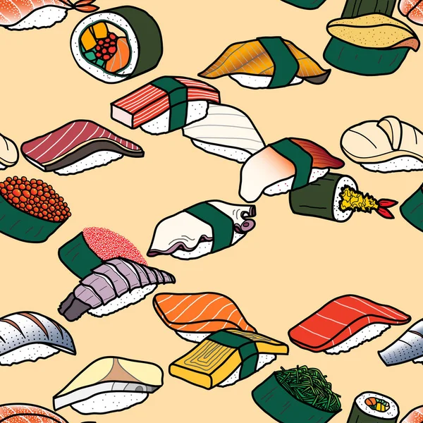 Renkli suşi satırları arasında birlikte pastel pembe backgr örgü