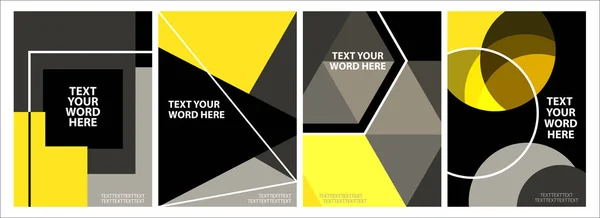 4 en az geometrik grafik tasarım kapakları. Basit poster 