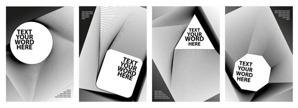 Set of 4 minimal geometric graphic covers design. Simple poster 