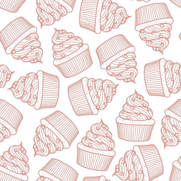Cupcakes willekeurige op witte achtergrond. — Stockvector
