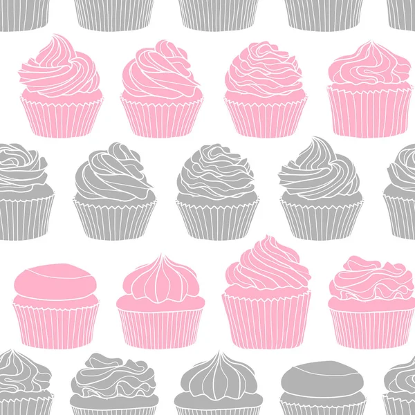 8 stijlen van cupcake op witte achtergrond. — Stockvector