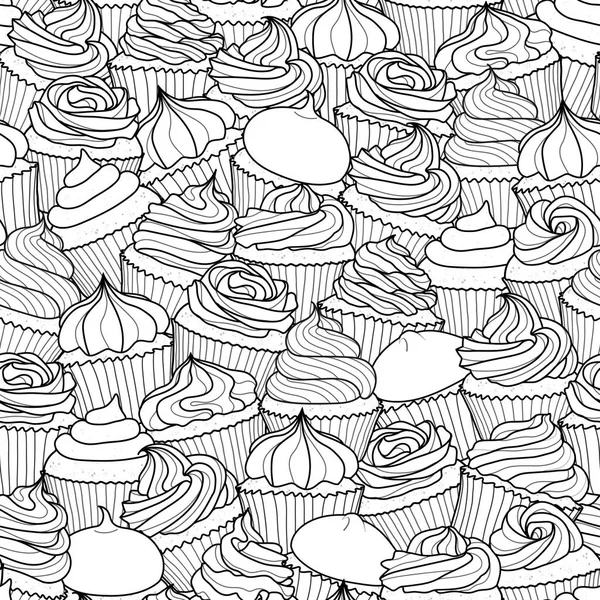 Divers cupcakes aléatoires sur fond blanc . — Image vectorielle