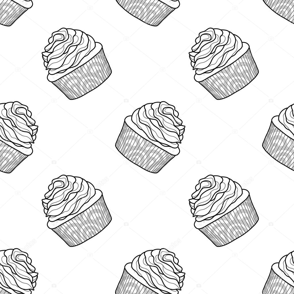 Cupcakes random on white background.