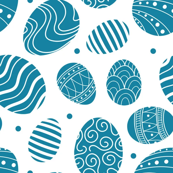 Húsvét ikra-ban kék sziluett és pontok. — Stock Vector