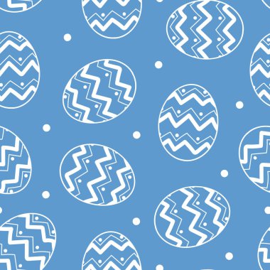 Paskalya yumurta beyaz noktalar ile beyaz anahat.