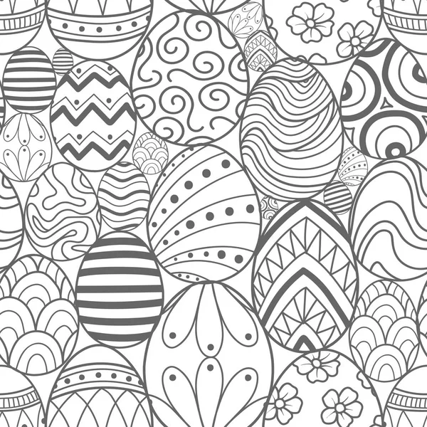 Œufs de Pâques en gris contour aléatoire . — Image vectorielle