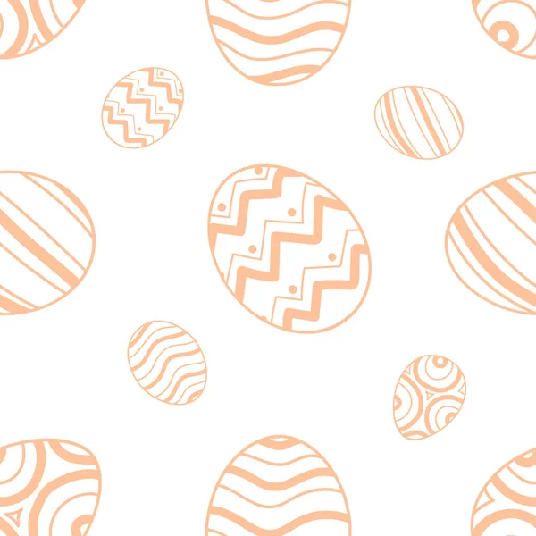 Huevos de Pascua en color rosa pastel sobre fondo blanco . — Vector de stock