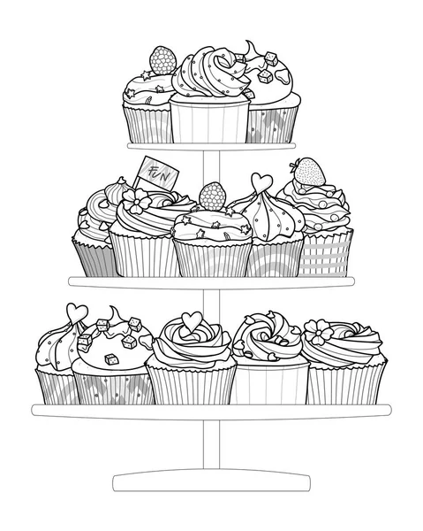 Cupcake_stand_2 — Stockvector