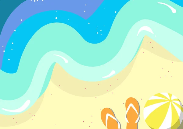 Vista superior de la playa n colorido color . — Vector de stock