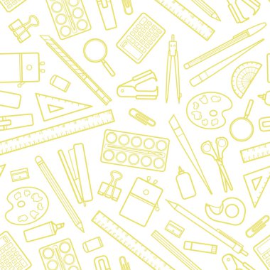 Cute Kırtasiye beyaz arka plan üzerinde rasgele.