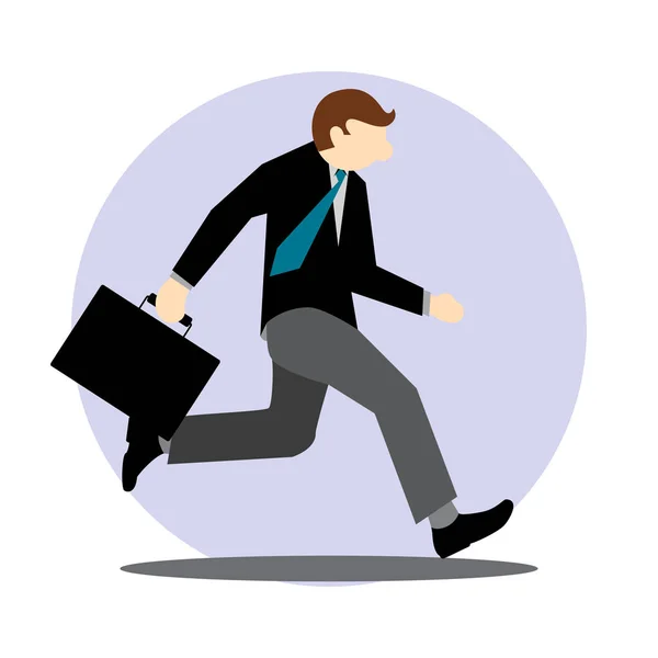 Eenvoudige Business Cartoon Vector Illustratie pictogram uitgevoerd laat naar kantoor — Stockvector