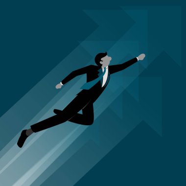 Basit iş karikatür iillustration işadamı kahraman 4