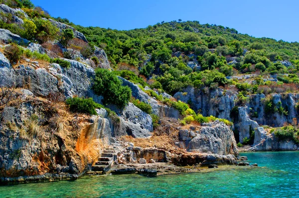 Ostrov Kekova Město Kale Turecko — Stock fotografie